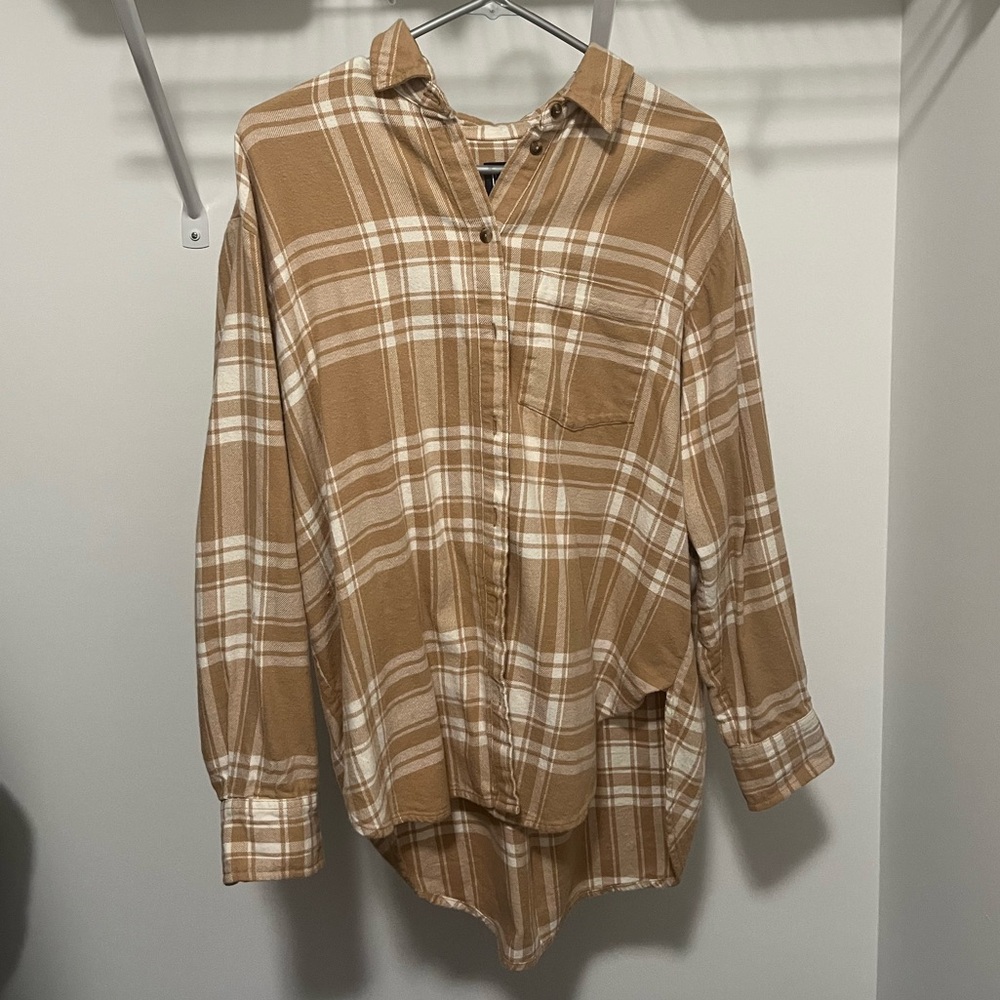 Gap Women’s Oversized Gold & White Flannel